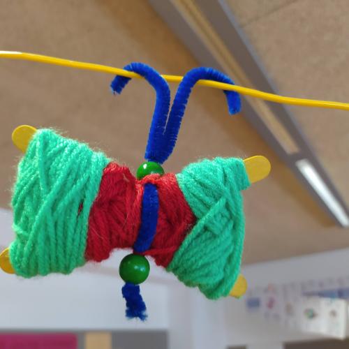 Schmetterling aus Wolle