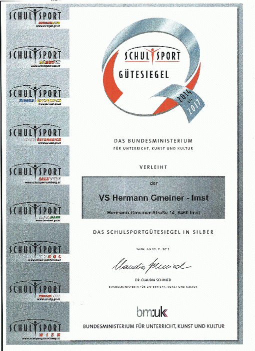 Schulsport Gütesiegel 1